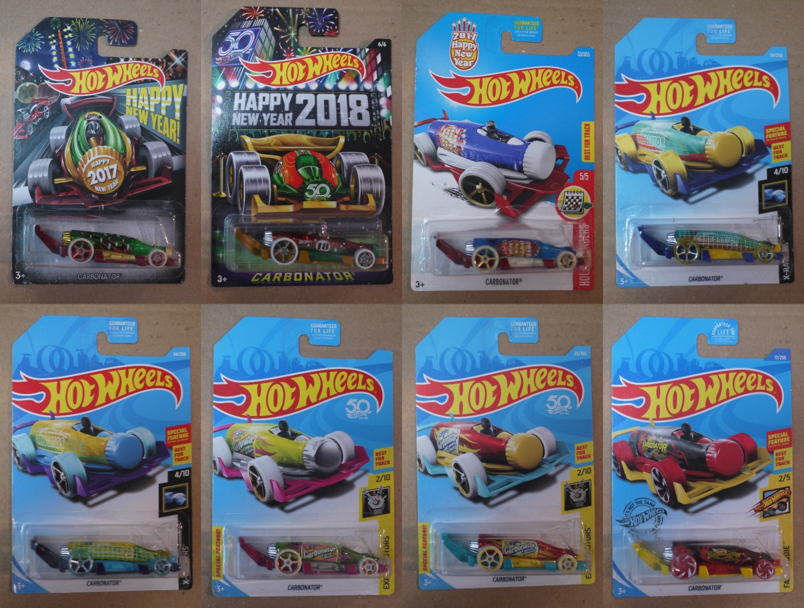 Hot Wheels Carbonator 2017 2018 Holiday Racers X-Raycers Experimotors Foodie