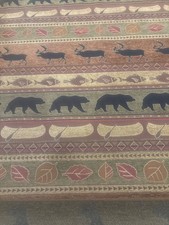 Bear and Moose Chenille Upholstery fabric by the yard