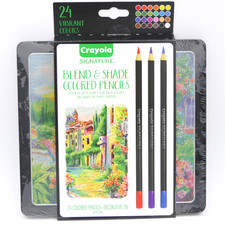 Crayola Signature Blend  Shade Colored Pencils 24 Ct in Decorative Tin Case