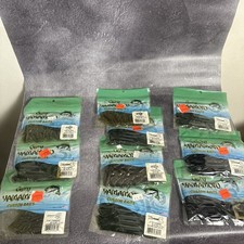 Lot Of 10 GARY YAMAMOTO CUSTOM BAITS 4” GRUB CRAWDAD FLAPPIN HOG BLACK WATERMELO