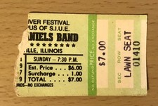 1979 CHARLIE DANIELS BAND SOUTHERN ILLINOIS UNIVERSITY CONCERT TICKET STUB