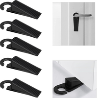 Hops 5Er Set TüRstopper Boden - TüRkeil, Door Stopper, Kunststoff Keile, Schwarz
