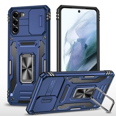 Für Samsung Galaxy S21 + 5G Armor PC + TPU Camera Shield Handyhülle (Navy Blue)