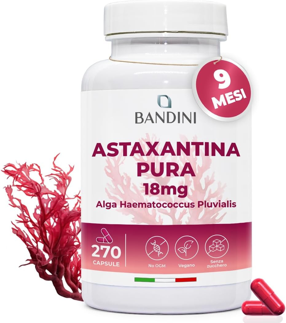 ® Astaxantina Pura 18 Mg per Capsula | 270 Capsule - 9 Mesi Di Scorta | Potente 