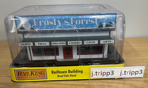Soporte lateral de carretera MTH Railking 30-90737 Frosty's Forest con luces de Navidad calibre O | Zustand: New