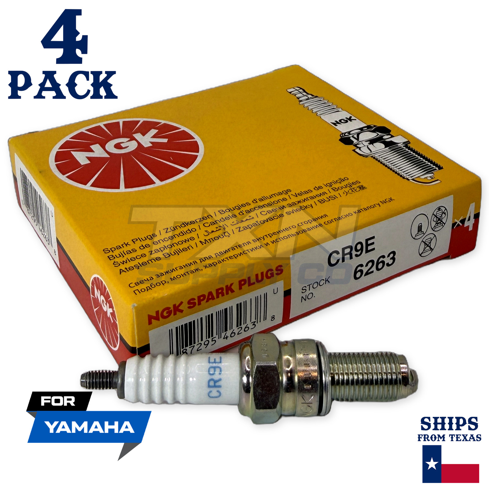 4 Pack NGK Spark Plug - For 2010-2013 FZ8 Fazer 8 800cc Yamaha