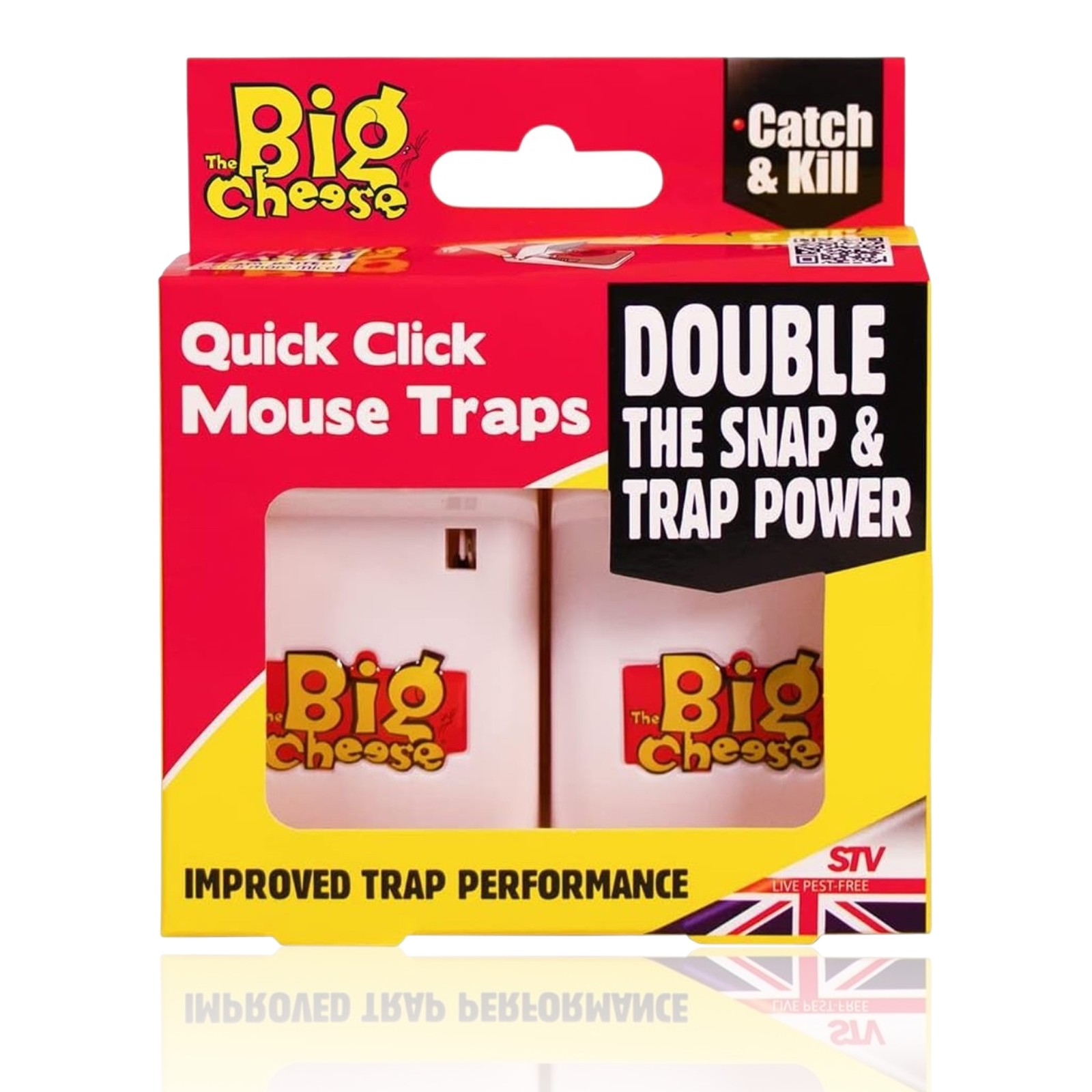 The Big Cheese Quick Click Mouse Trap Ready Baited Strong Snap Reusable TwinPack