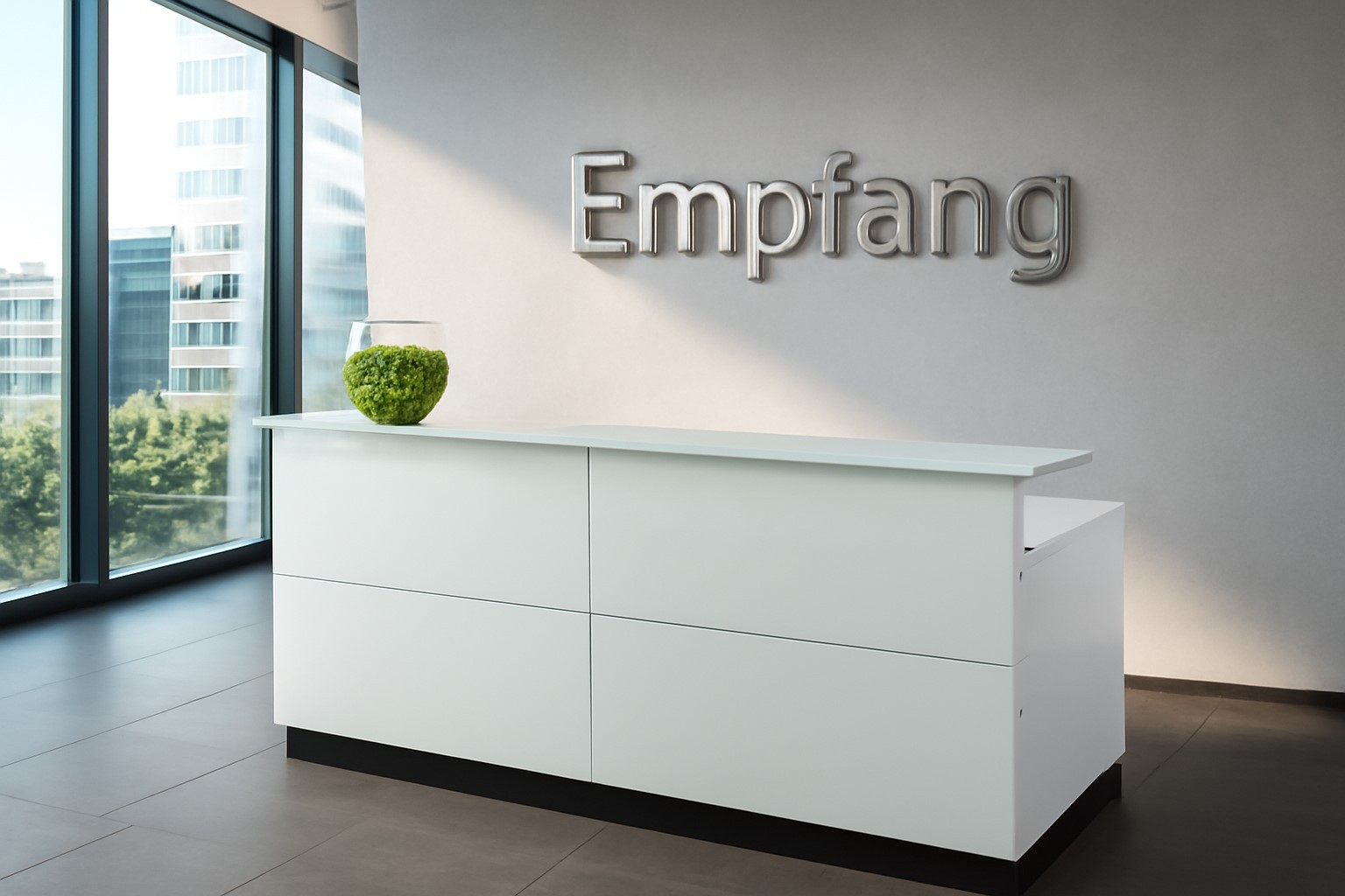 Empfangstheke Davos Theke Büromöbel Empfangsmöbel weiss Büro Praxisausstattung