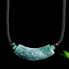 Certified Grade A Blue Water Natural Burma Jade jadeite Lucky Pendant Necklace