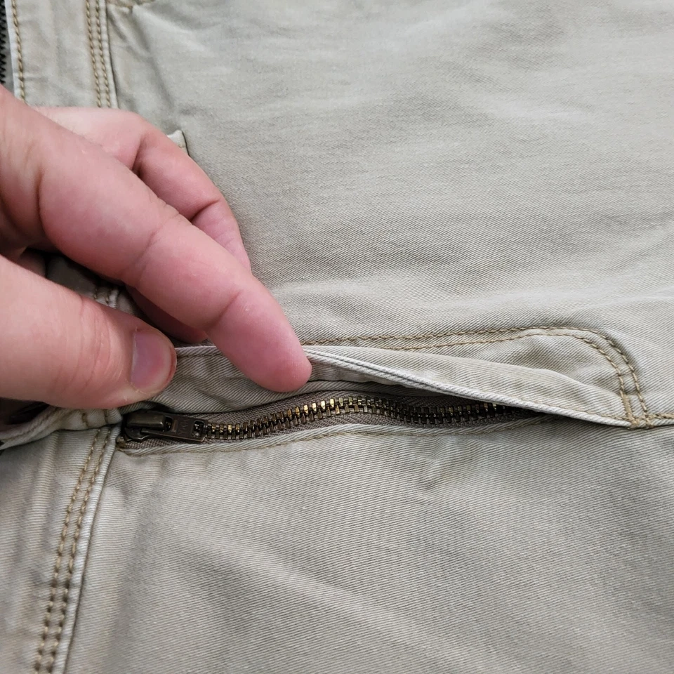 Falls Creek Shorts Mens Size 30 Chino 10" Inseam Khaki Mid Rise Stretch Tan * - Imagem 2 de 4