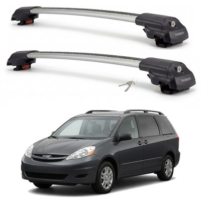 Roof Rack Cross Bars for Toyota Sienna 2004-2010 Aluminum Silver Pair