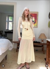 ZARA NWT WOMAN SS25 DOUBLE LAYER KNIT DRESS YELLOW  9598/072