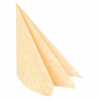 50X Servietten Airlaid 40X40Cm 1/4 -Falz Mit Rosenmuster Champagner