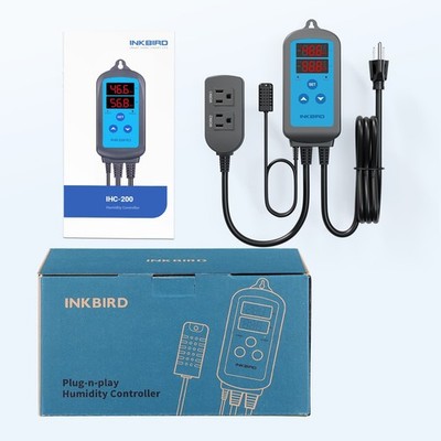Humidity Controller Pre-Wired Digital Humidistat Dual-Stage Outlet Greenhouse