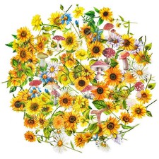 Flower Stickers Set - 140 Pieces Natural Floral Mushroom