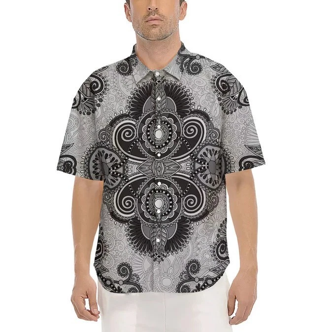 Western Floral Grey And Black Print Men's Short Sleeve Shirts
Opens in a new window or tab