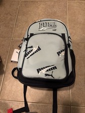 PUMA Gray/Black Logo Backpack Zip Closure Pad...