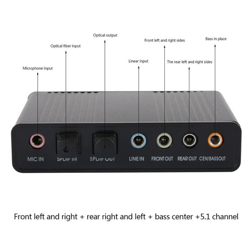 Channel External USB 5.1 Optical Audio Fiber Sound Card S/PDIF for Laptop PC NEW - Picture 5 of 9
