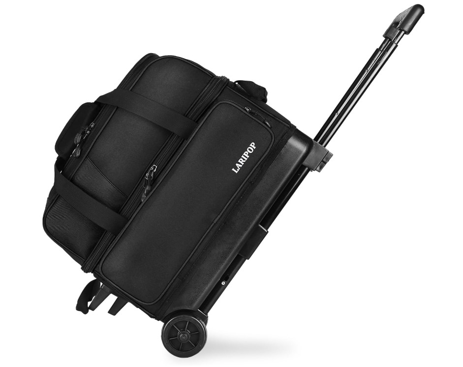 Dual Roller 2-Ball Bowling Bag, Featuring a Separate Large S