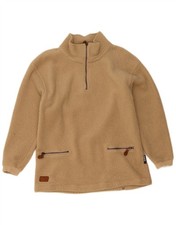 Fat Face Mens Polartec Zip Neck Fleece Jumper Small Beige Polyester BX24