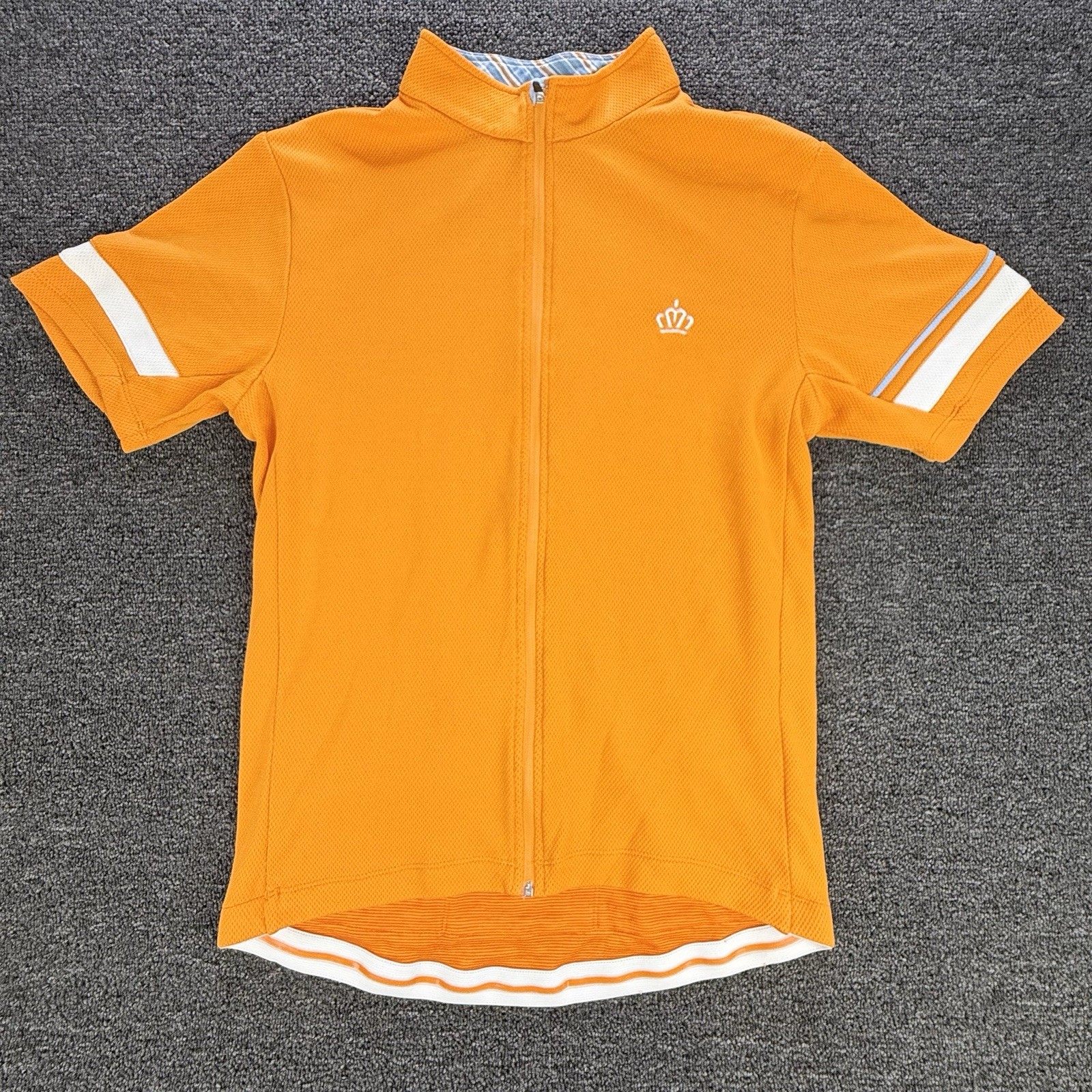 Road Holland Cycling Jersey Mens Medium Orange 1/4 Zip Mount