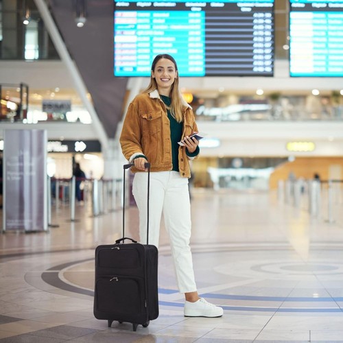 Folding Cabin Bag 55x40x20cm - Hand Luggage Carry On Ryanair Priority Suitcase
