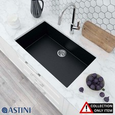 Astini Scuti 1.0 XL Bowl Black SMC Synthetic Undermount Kitchen Sink & Waste