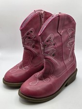 Cherokee Girls Pink Side Zip Round Toe Comfort Casual Cowgirl Western Boot Sz Y9