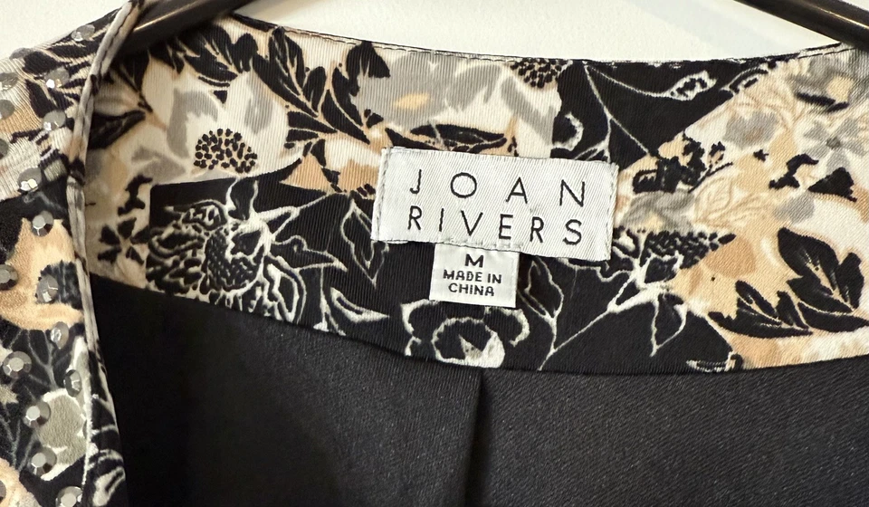Chaqueta Blazer de Viaje Joan Rivers Classics Para Mujer Beige Negra Forrada Talla M Foto 2 de 4