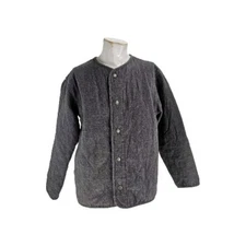 Snow Peak Japan Men's Coat Small Gray Cotton Quilted Snap Button