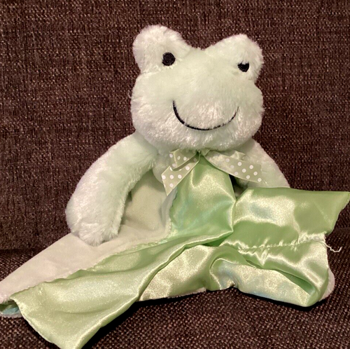 New Baby Essentials Green Frog Lovey Plush Silky Security Blanket 2010 - Picture 3 of 7