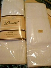 2 NEW Packages of Vintage Dumont Men's Corded Cotton Handkerchiefs 20 items 11