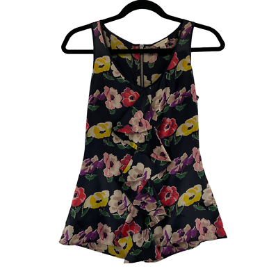 TED BAKER☆ サイズ0 Ted Baker Womens Silk Floral Tank Top Exposed Zipper Sz 0 = 2 | eBay