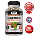 Ashwagandha Capsules 60ct 1300mg Supplement w/ Black Pepper Root Powder