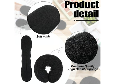 Hair Bun Styling Tool Black Sponge Donut Bun Maker New