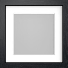 Square Photo Picture Frame with White Mounts Wood Effect Black White Oak Large