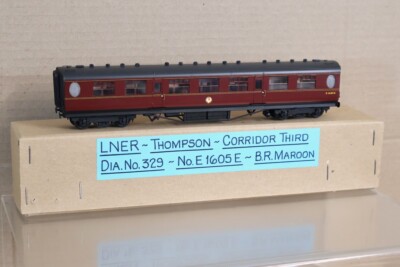 Comet Modelle Kit Fertig Br LNER Maroon Thompson 3. Klasse Wagen E1605E Ol