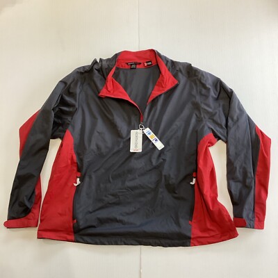 Men s 3XL Gray / Red Active 1/4 Zip Up North End Sport Coat Gym