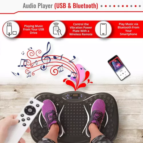 3D-Vibration Vibrationsplatte Vibrationstrainer Fitness Rüttelplatte Workout - Bild 14 von 22