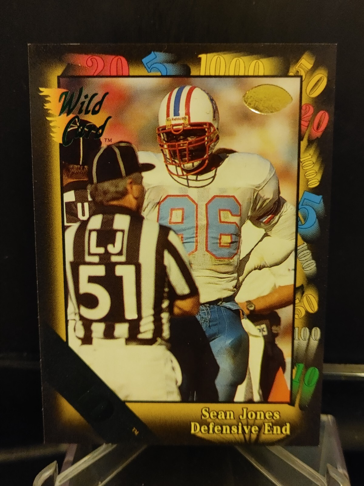 Sean Jones 1991 Wild Card 10 Stripe #2 - Houston Oilers