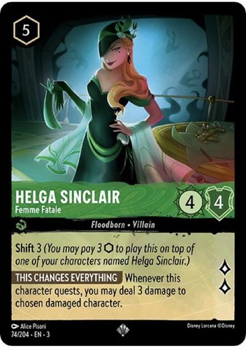 Helga Sinclair 74/204 Super Rare NON-FOIL Disney Lorcana - Into