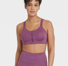 NEW All In Motion Women's High Support Mesh Back Zip-Front Bra Size 34D