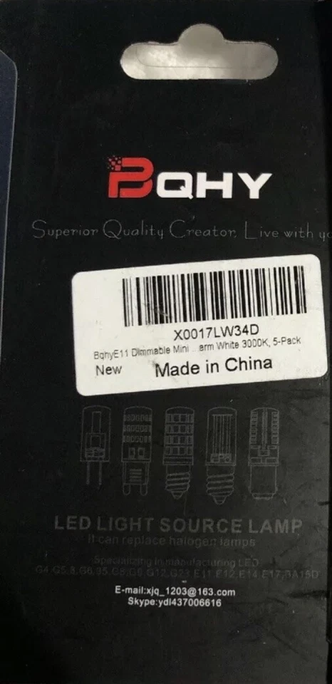 Bqhy E11 LED Appliance Bulb 5W Dimmable 110V Intermediate Base LED 3000k - Image 2 of 2