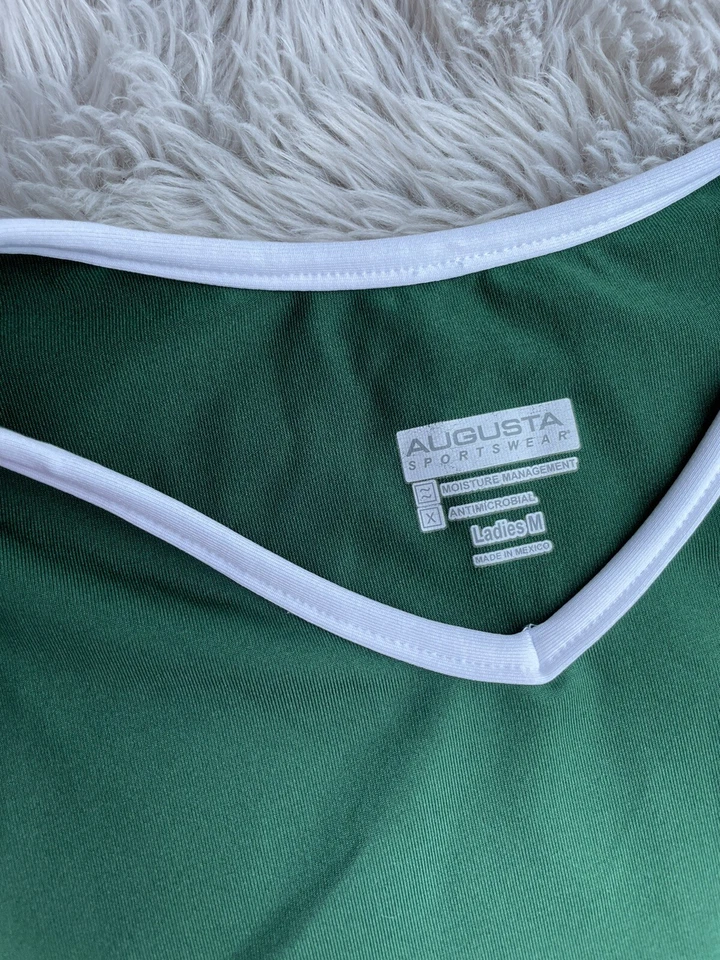 Augusta Women's Medium Dark Green & White Sleeveless Athletic Tank - Image 2 of 3