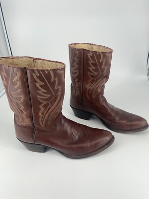 Justin Brown Marble Leather Cowboy Western Boot Justin Marble Brown Deerlite #3163 Cowboy Western Roper  main image 3