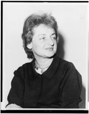 8" x 10" 1960 photo Betty Friedan, half-length portrait