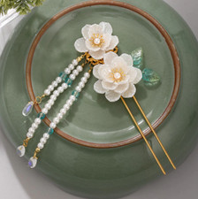 Chinese Style Hair Stick Wedding Hair Forks Classy Flower Bridal Hair Accessory