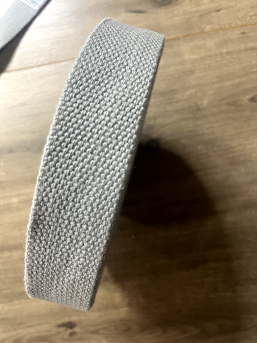 1 1/4" Wide Nylon Webbing, Gray Strap 2.1mm thickness, 10 yards - Picture 3 of 6