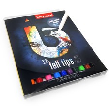 Bruynzeel Super Points Felt Tip Pens Washable and Erasable Blue Edition 12 Pack
