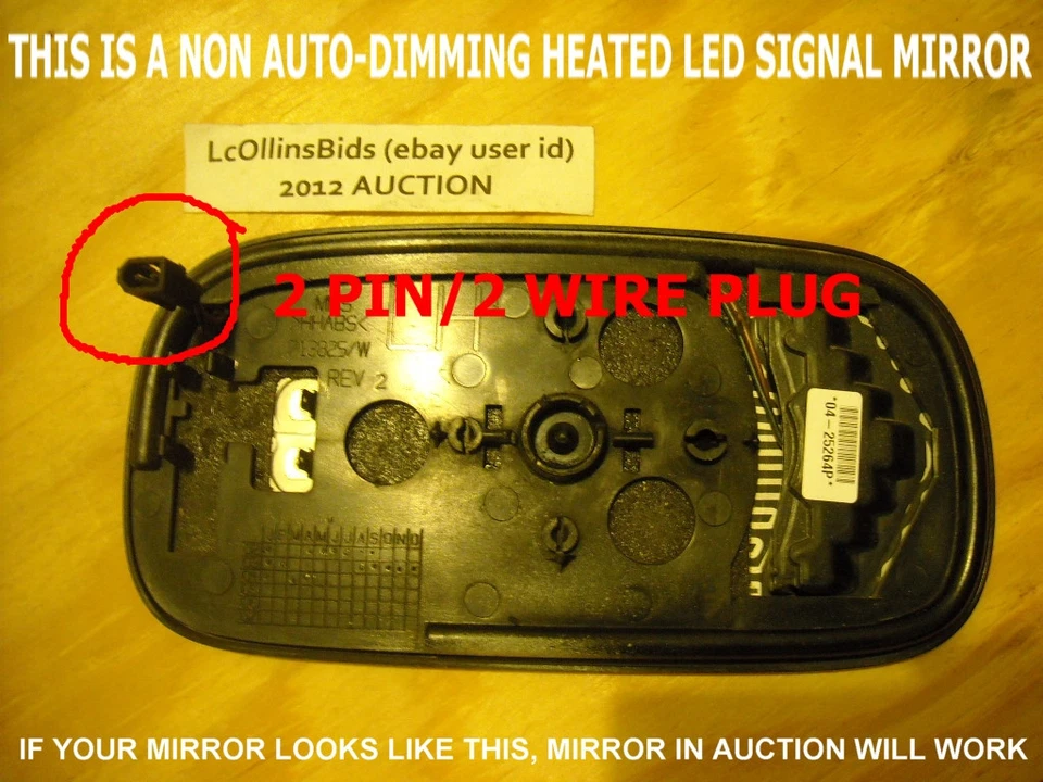 Espejo retrovisor lateral GM Cadillac Deville pasajero señal LED USADO SIN TINTE Foto 2 de 2